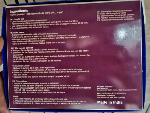 Vista 8 de Kaveri Paquete de 4 tubos de cono de henna listos para usar, color marrón oscuro natural, color rojo, para mujeres, perfecto para con aceite