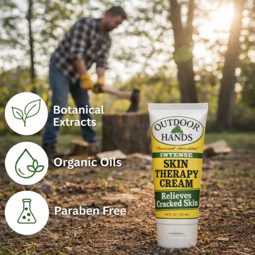 Vista 3 de Outdoor Hands Crema de terapia intensa para la piel, reparación de grietas y piel seca, crema curativa formulada por farmacéuticos para manos