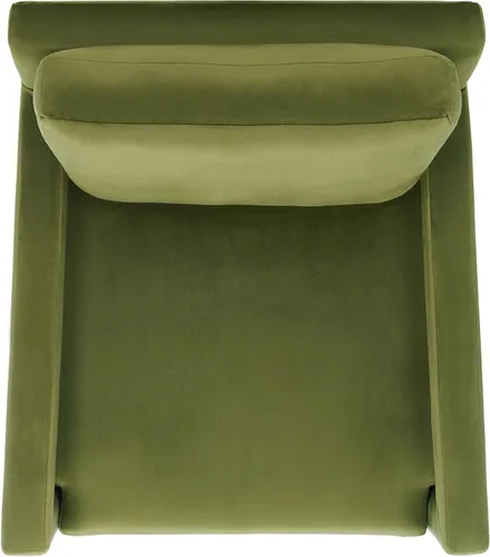 Vista 6 de SAFAVIEH Home Collection Kye Mid-Century - Silla decorativa de terciopelo verde oliva (totalmente montada)