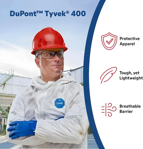Vista 3 de DuPont Tyvek 400 TY122S - Overol protector desechable con capucha, botas