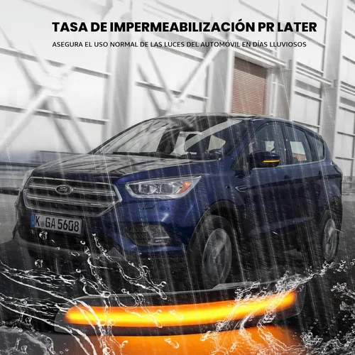 Vista 4 de Luces LED de señal de giro para espejo lateral para Ford Focus ST RS 2012-2018, para Ford Kuga Escape Ecosports 2013-2018, C-Max 2013-2017, Lentes