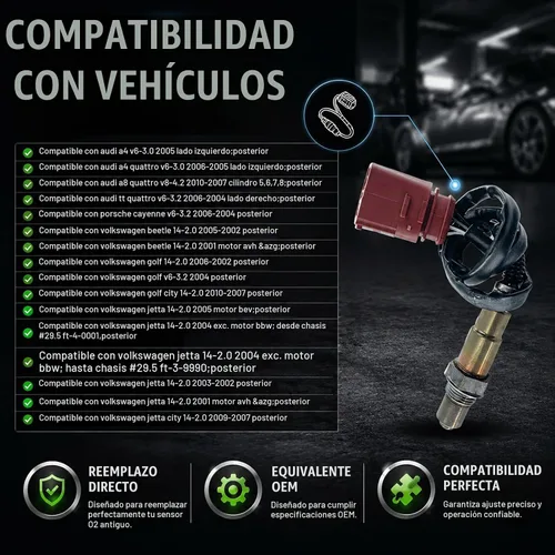Vista 3 de Sensor de oxígeno aguas abajo para Volkswagen 2004 Jetta 2l