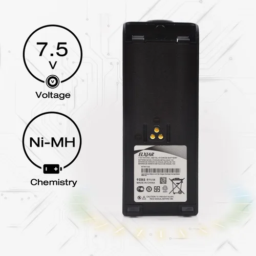 Vista 2 de Paquete de 2 baterías NiMH de 7.5 V 2100 mAh NTN7144AR Reemplazo para Motorola HT1000 6000 GP900 GP1200 GP2010 GP2013 JT1000 MT2000 MTX8000 9000