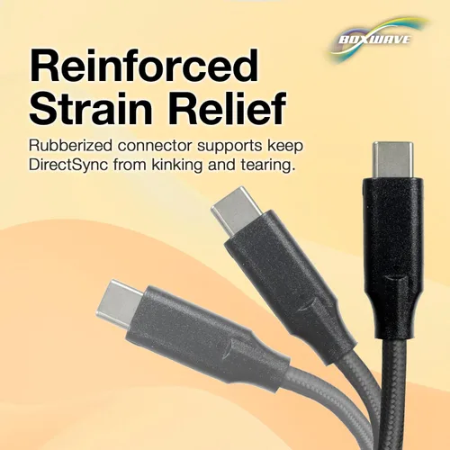 Vista 7 de BoxWave Cable compatible con Amazfit PowerBuds Pro - DirectSync PD Cable (10 pies) - USB-C a USB-C (100 W), cable largo de aleación de nailon