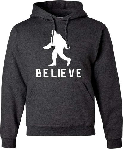 Vista 3 de Go All Out Bigfoot Believe Sasquatch Squatch - Sudadera con capucha para hombre y mujer Verde (SAFETY GREEN)