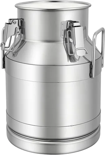 Vista 20 de Cubo de leche de acero inoxidable de 5 litros y 1.32 galones, cubo de vino con tapa sellada, resistente (5 l, sin grifo)