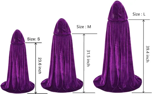 Vista 2 de Makroyl Capa de terciopelo para niños con capucha para Halloween, Navidad, disfraces de cosplay
