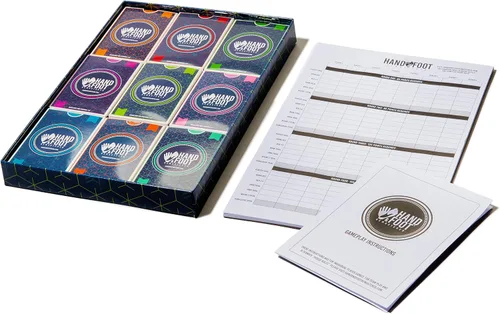 Vista 3 de Hand & Foot Remastered Juego de cartas Team Play Edition + marcador de 120 páginas