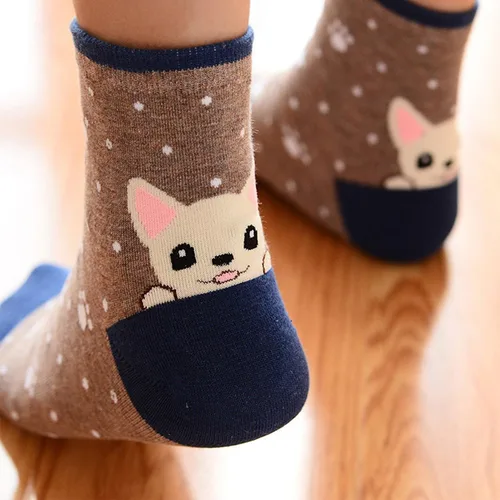 Vista 4 de YSense Wear Cute Animal Socks for Women 5 Pairs Funny Dog Socks and Cool Cotton Art Painting Cat Socks Women