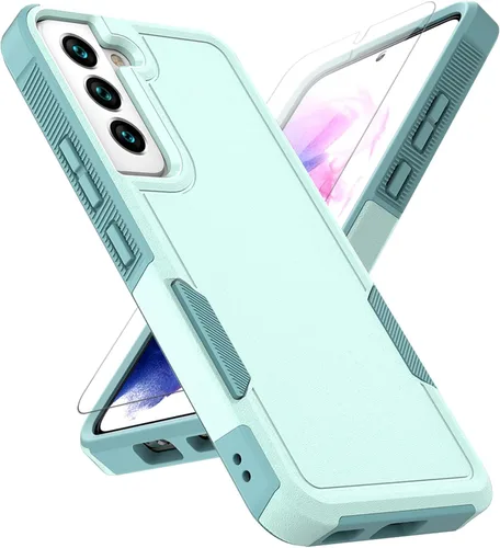 Vista 14 de Funda para Samsung Galaxy S22: funda protectora de doble capa resistente para teléfono celular, a prueba de golpes, con protector de pantalla