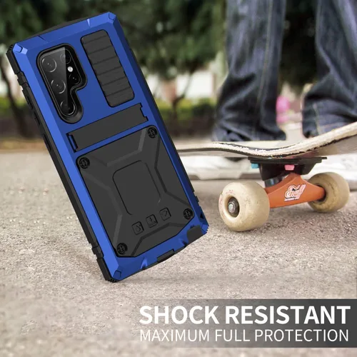 Vista 6 de Simicoo Funda de metal compatible con Samsung S23 con protector de pantalla, protector de cámara, militar, resistente, de servicio pesado, a prueba