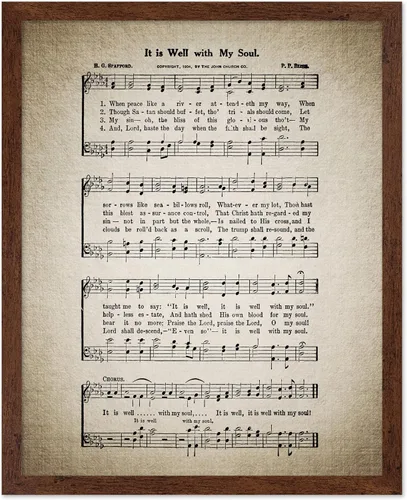 Vista 34 de Poster Master Póster de partitura de música vintage, impresión de himno retro, regalo para músico, amigo, "How Great Thou Art, himno, verso