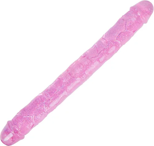 Vista 15 de Consolador doble de cristal de 11.8 x 1.37 pulgadas, consolador largo anal realista con pene, suave y flexible con venas y glande, juguetes sexuales