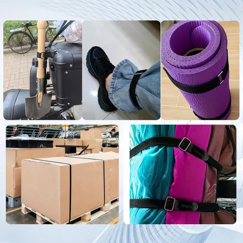 Vista 7 de Paquete de 10 correas elásticas de cincha de 1 x 8 pulgadas, correas de nailon de alta resistencia, correas de nailon ajustables reutilizables