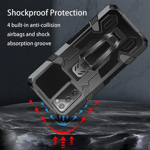 Vista 2 de Funda compatible con Samsung Galaxy Note 20 5G, con protector de pantalla de vidrio templado y clip para cinturón, cuerpo completo, resistente, a