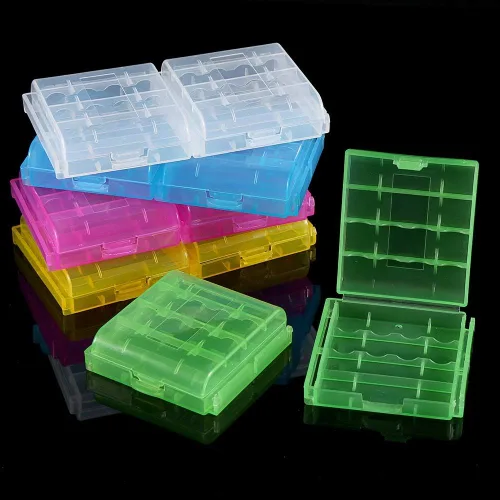Vista 4 de Caja de almacenamiento de batería de plástico duro transparente multifuncional para batería AA/AAA