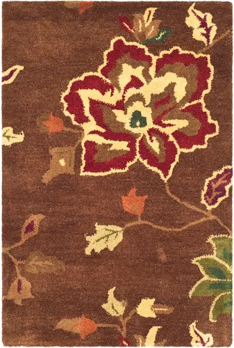 Vista 2 de SAFAVIEH Jardin Collection JAR811B - Alfombra decorativa de lana de primera calidad hecha a mano con diseño floral