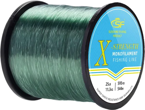 Vista 30 de SF - Línea de pesca monofilamento premium, carrete X-Strong de nailon mono material, línea líder para agua salada y agua dulce
