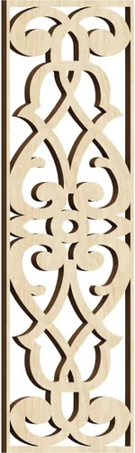 Vista 146 de 9 3/8"W x 24 3/8"H x 1/4"T Bellaire Decorativos Paneles de pared de madera calado, abedul