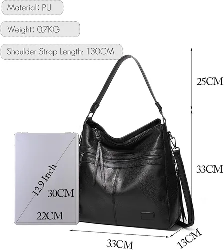Vista 3 de FANDARE Bolso de mano vintage para mujer, con asa superior