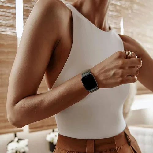 Vista 5 de Paquete de 2 correas elásticas de nailon compatibles con Amazfit Active 2/Active 3 Premium/Active, correas deportivas de repuesto suaves de 0.787