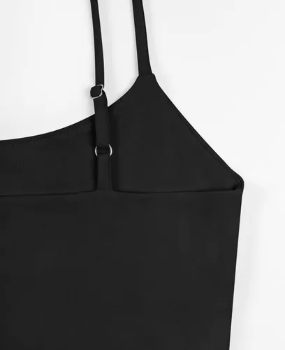 Vista 5 de REORIA Camiseta sin mangas sexy con tirantes delgados ajustables y doble forro sin costuras para yoga