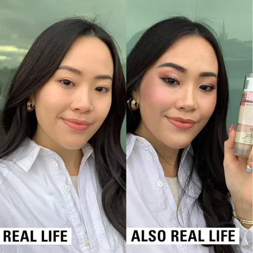Vista 3 de Revolution, base de maquillaje de larga duración IRL Filter, fórmula suave y transpirable, cobertura media a completa, acabado mate, F1, 0.7 fl oz