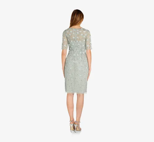 Vista 3 de Adrianna Papell Vestido de cóctel con cuentas para mujer