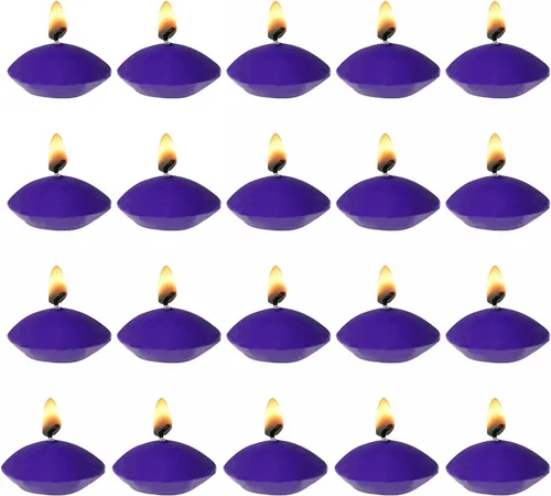 Vista 2 de XGNG 2 cajas de 20 velas redondas de combustión, pequeñas velas de té, sin perfume, color morado