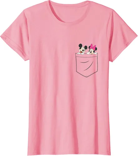 Vista 11 de Disney Mickey & Minnie Mouse - Camiseta de bolsillo pequeño para pareja