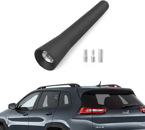 Vista 2 de Antena universal de repuesto para automóvil de 2.5 pulgadas, color negro, recepción optimizada de FM/AM, mini antena corta de aluminio para vehículo