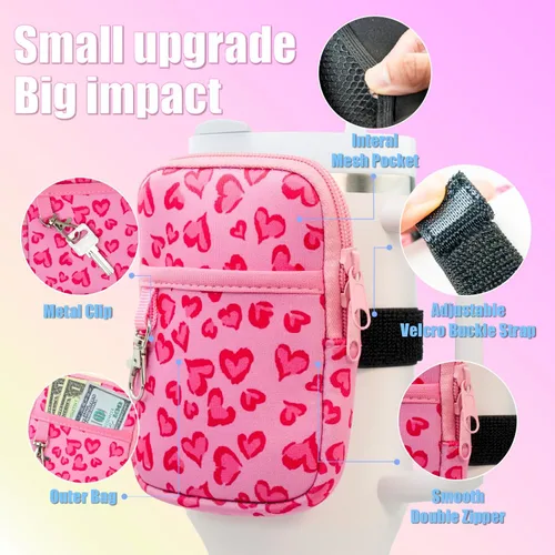 Vista 2 de Axolotl Stanley Cup - Bolsa para botella de agua con llavero, accesorios para vasos Stanley de 30/40 onzas con asa, vaso Stanley