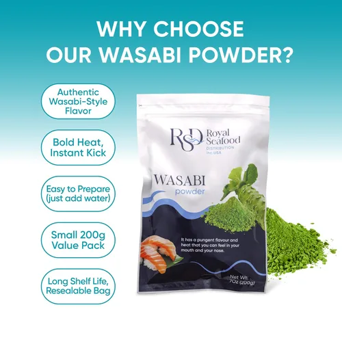 Vista 3 de RSD – Polvo de Wasabi Premium 200g (7 oz) – Polvo de Raíz de Rábano Picante Japonés Real para Sushi, Sashimi y Sumergir - Polvo de Wasabi Orgánico