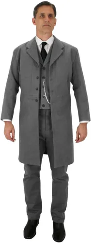 Vista 7 de Historical Emporium Abrigo 100% algodón cepillado para hombre Negro