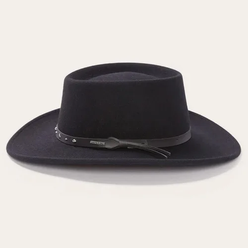 Vista 4 de Stetson Black Hawk - Sombrero de vaquero de lana aplastable para exteriores