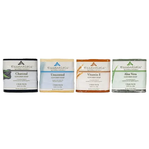 Vista 2 de CLEARLY GLYCERIN Essentials - Jabón en barra de glicerina, aloe vera, 12 Hidratante, uso de todo el cuerpo, mantiene el equilibrio del pH