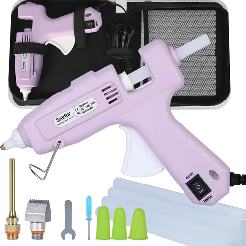 Vista 7 de Pistola de pegamento caliente de tamaño completo con estuche, interruptor de 60W/100W/APAGADO, cable de alimentación extra largo de 9.8 pies