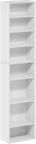 Vista 19 de Furinno Jaya - Estante de DVD estrecho de 8 niveles de alto, estante multimedia con estantes ajustables, armarios de almacenamiento de DVD para CD