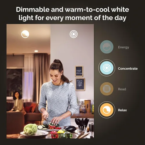 Vista 6 de Philips Hue Centris - Foco de techo LED inteligente, blanco, luz que cambia de color y ambiente de color, 2 luces, control con aplicación, funciona
