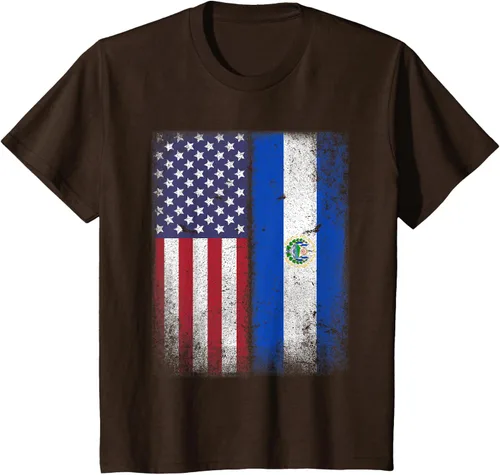 Vista 8 de Salvadoran American Flag El Salvador Salvadorean Salvadorian T-Shirt for Women Kids Men