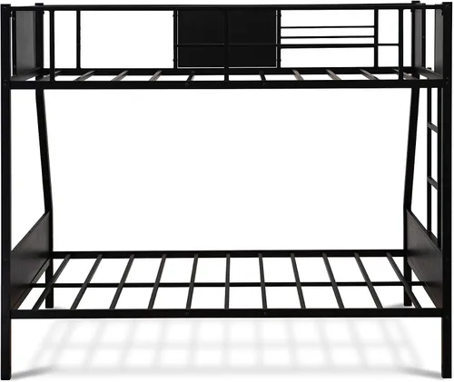 Vista 10 de East West Furniture JAFTBLK Jackson - Litera de tamaño matrimonial, dos camas divididas, una escalera con dos escalones y barandillas de protección