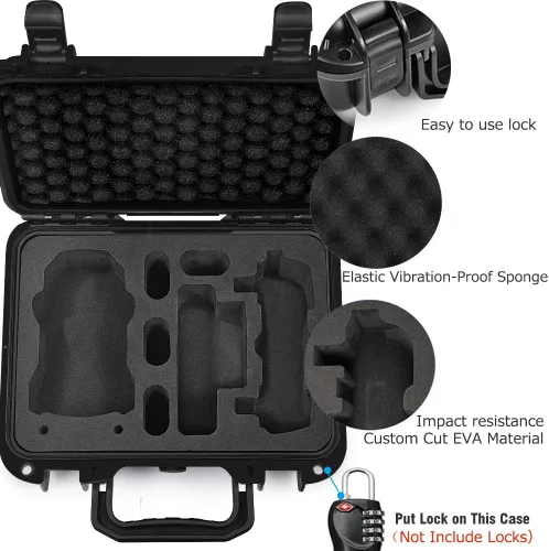 Vista 3 de Lekufee Funda rígida impermeable portátil para accesorios DJI Mavic Mini y SE (solo funda, no para Mini 4k/2/3/4)