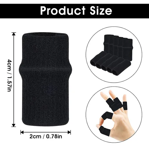 Vista 2 de Yolev Férula de 10 dedos, protectores de férula para dedos, soporte elástico para la férula de los dedos, protectores de compresión para aliviar