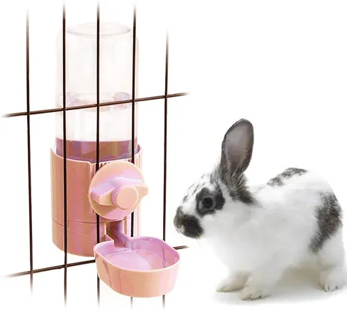Vista 11 de Oncpcare Dispensador Automático de Alimentos para Conejos de 1L, Cuencos de Alimentos y Agua para Conejos, Comedero Pequeño para Mascotas con Tapa