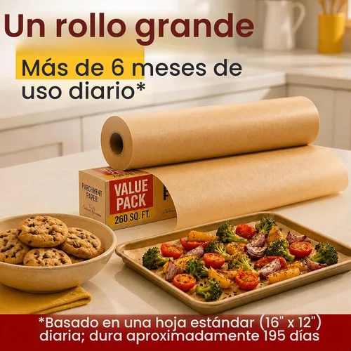 Vista 7 de Baker's Signature Rollo de papel pergamino sin blanquear con cortador, 15in