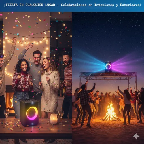 Vista 8 de PHILIPS X3206 Altavoz Bluetooth Party con graves profundos, batería de hasta 14 horas, luces de fiesta y efectos de karaoke, entrada de micrófono
