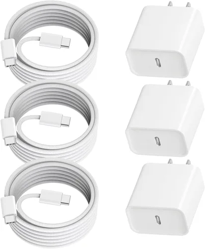 Vista 14 de Cargador de iPhone [certificado Apple MFi] Apple Block USB C enchufe rápido de pared con cable USB C a Lightning de 3 pies para iPhone 14 Pro