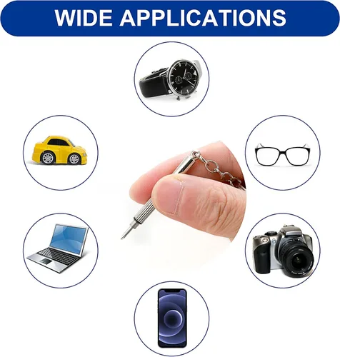 Vista 3 de Bewudy 5 mini destornilladores de lentes, 3 en 1, kit de reparación de destornilladores multifunción para gafas, destornillador pequeño para ajuste
