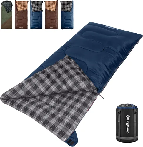 Vista 19 de KingCamp Sleeping Bag for Adults, 100% Flannel XL Big and Tall