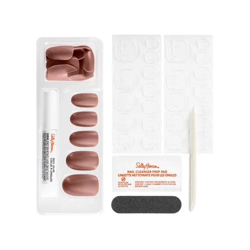 Vista 3 de Sally Hansen Salon Effects® Perfect Manicure, Buff & Tumble, uñas a presión, forma ovalada, pestañas adhesivas no dañinas, lima y almohadilla